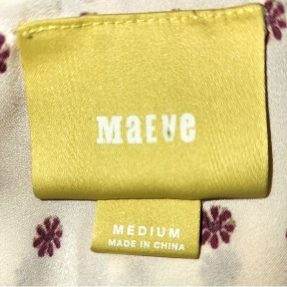 Maeve Anthropologie Buteh Borders Cream & Red Tiered Ruffled Hem Tank Top Size M - Picture 8 of 9